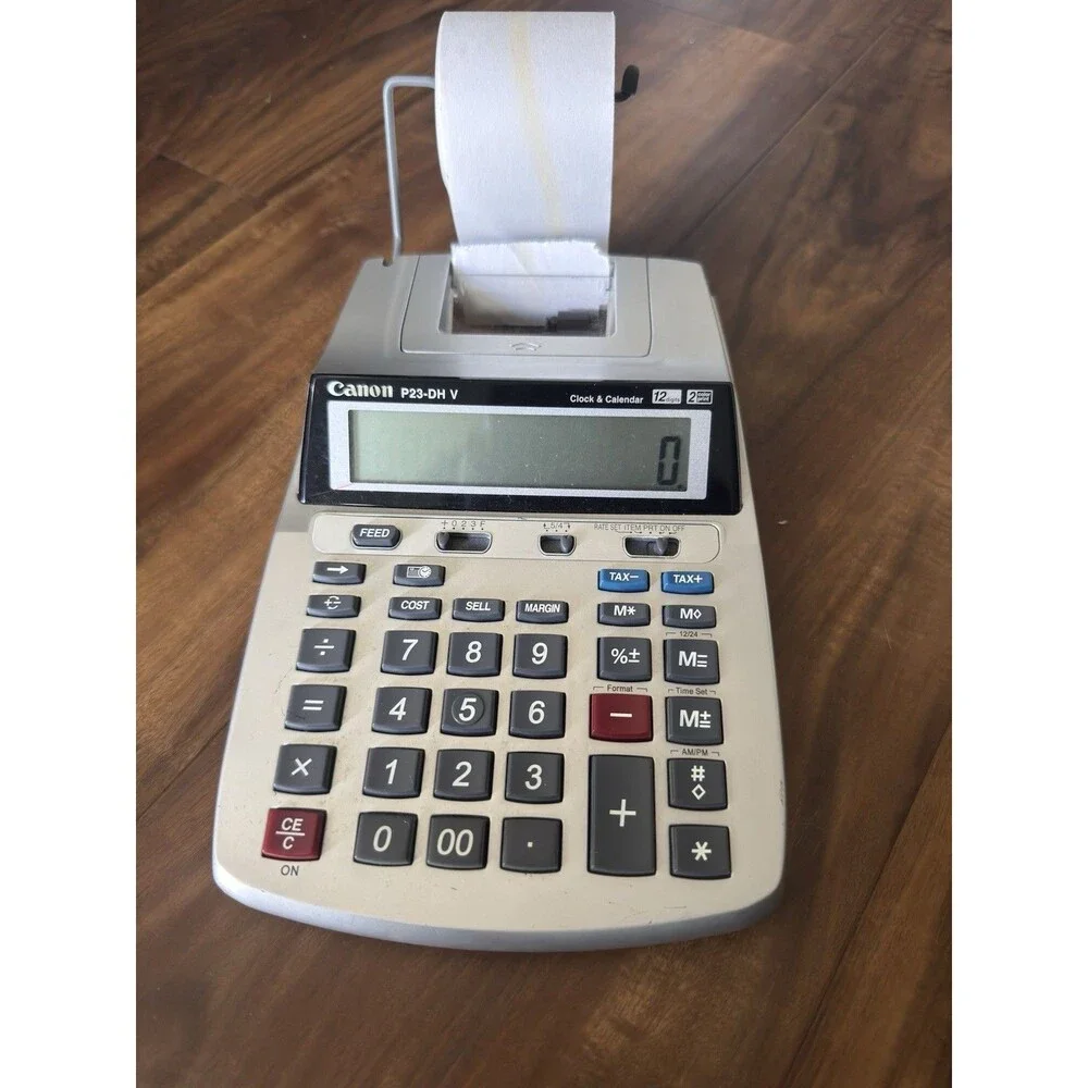 Canon P23-DH V 2 Color Mini Desktop Printing Calculator In Box. Barely Used.